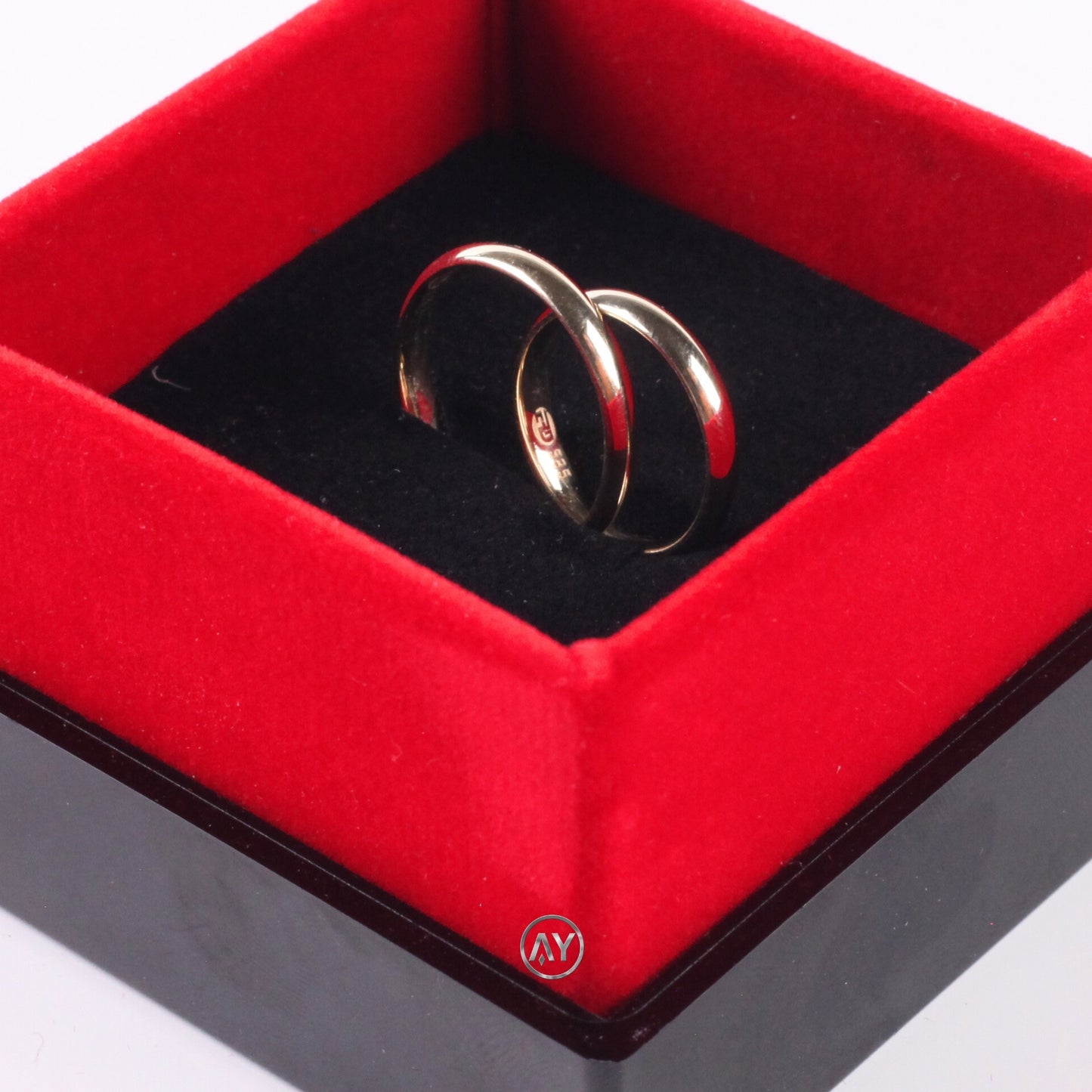 14 Ayar Altın Alyans - 2.6 Gr. E. ve K. | Klasik 3 Mm. Unisex Bombeli Alyans, Kutulu & Garanti Belgeli & Karton Çantalı