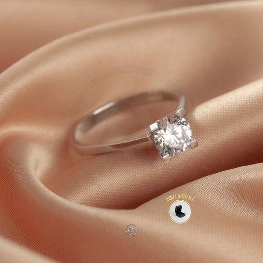 14 Ayar Altın Yüzük – 1.86 Gr. | Takoz Tırnaklı Beyaz Tektaş, Işıklı Kutulu & Garanti Belgeli & Karton Çantalı