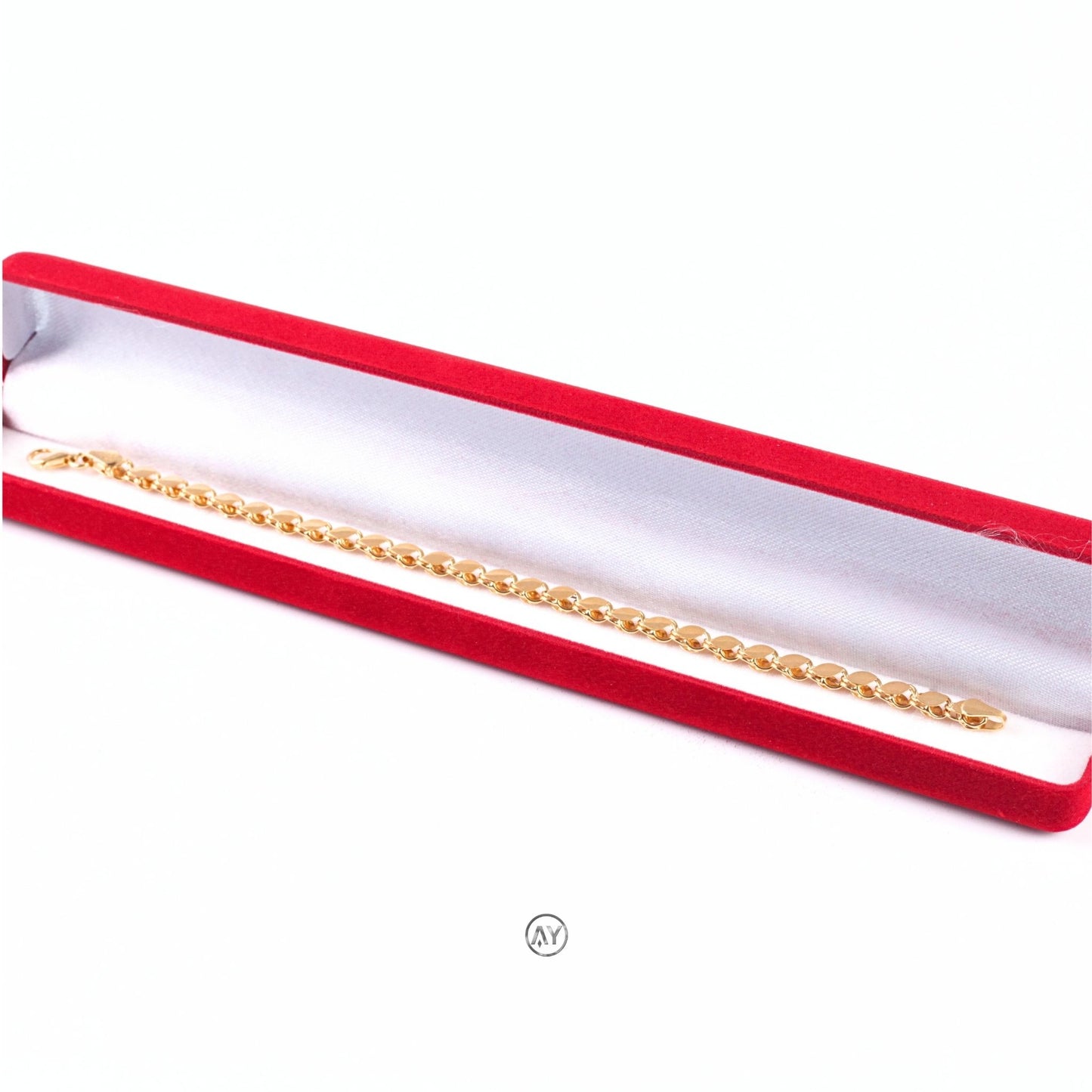 14 Ayar Altın Bileklik - 1.80 Gr. | Pullu Bileklik, Kutulu-Garanti Belgeli-Karton Çantalı