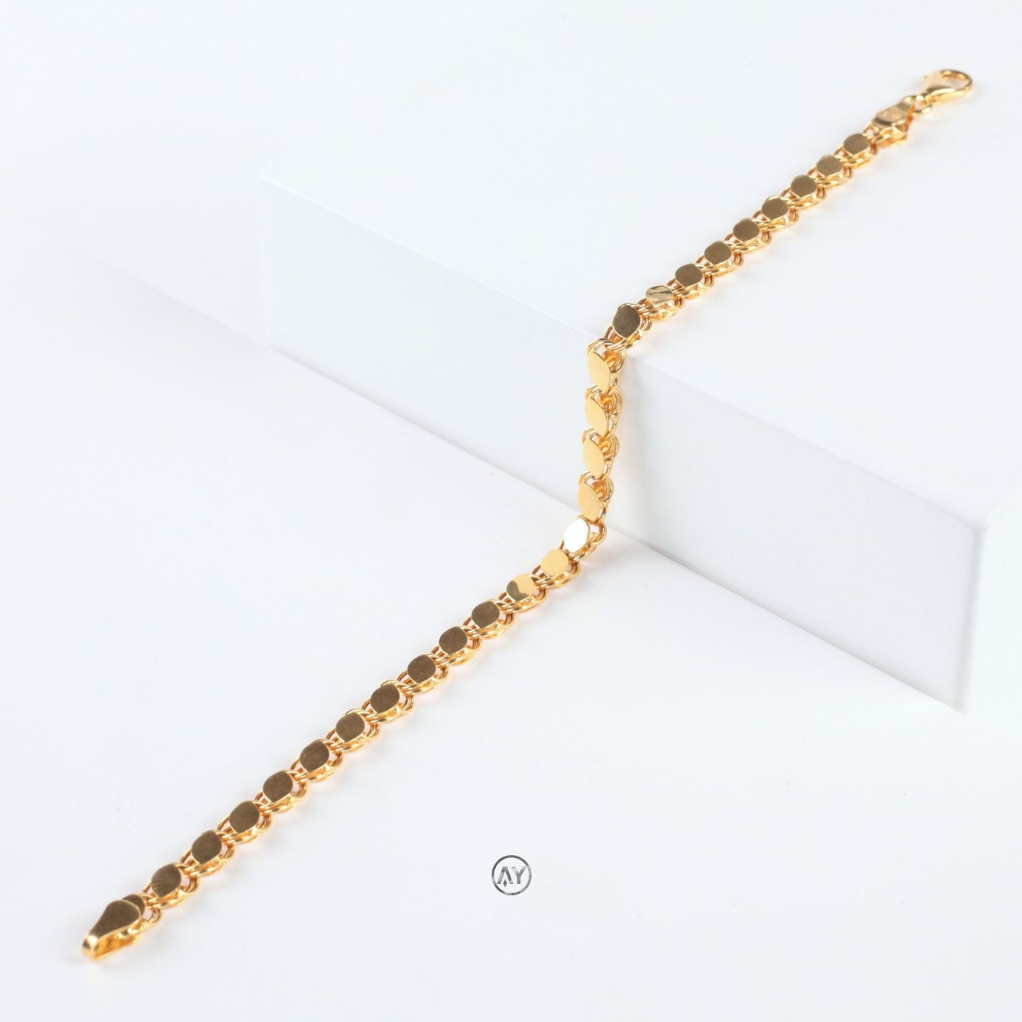 14 Ayar Altın Bileklik - 1.80 Gr. | Pullu Bileklik, Kutulu-Garanti Belgeli-Karton Çantalı