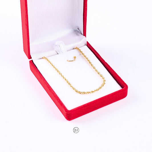 14 Ayar Altın Zincir - 3.0 Gr. | Halat Zincir, Kutulu & Garanti Belgeli & Karton Çantalı