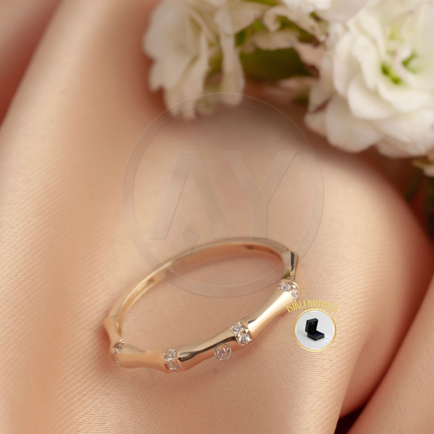 14 Ayar Altın Yüzük – 1.25 Gr. | Eklem Çıtır Yüzük, Işıklı Kutulu & Garanti Belgeli & Karton Çantalı