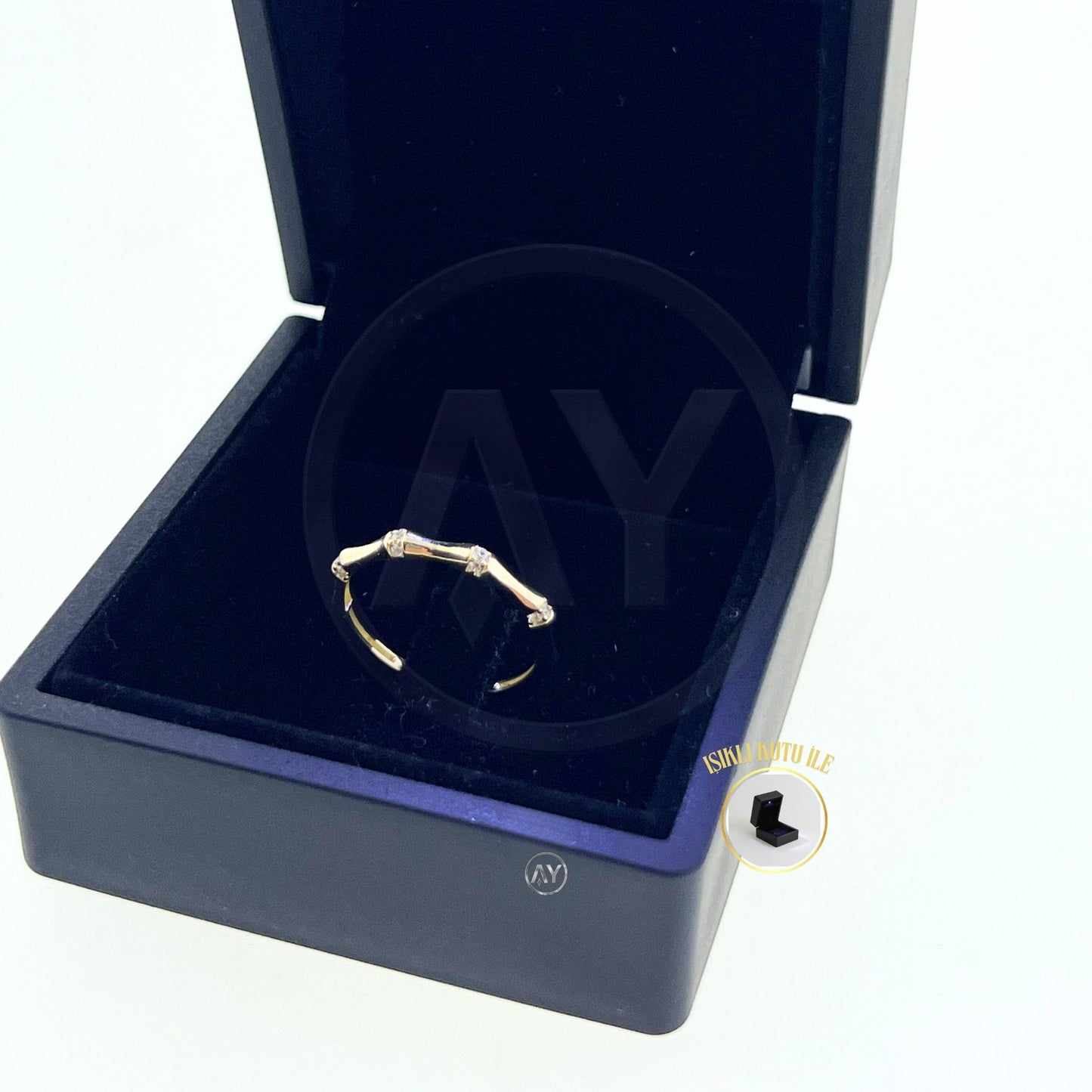 14 Ayar Altın Yüzük – 1.25 Gr. | Eklem Çıtır Yüzük, Işıklı Kutulu & Garanti Belgeli & Karton Çantalı