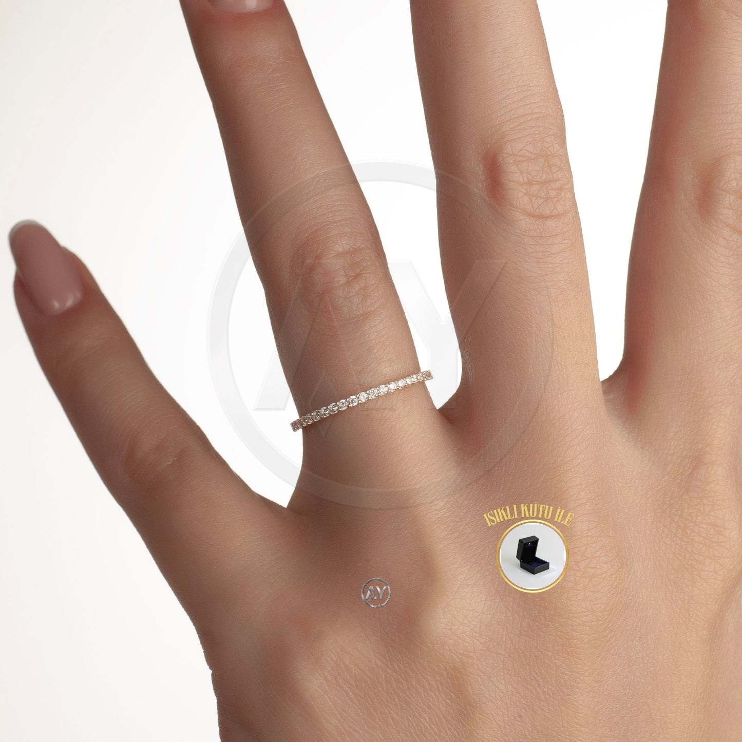 14 Ayar Altın Yüzük – 1.00 Gr. | Yarım Tur Çıtır Yüzük  & Işıklı Kutulu & Garanti Belgeli & Karton Çantalı