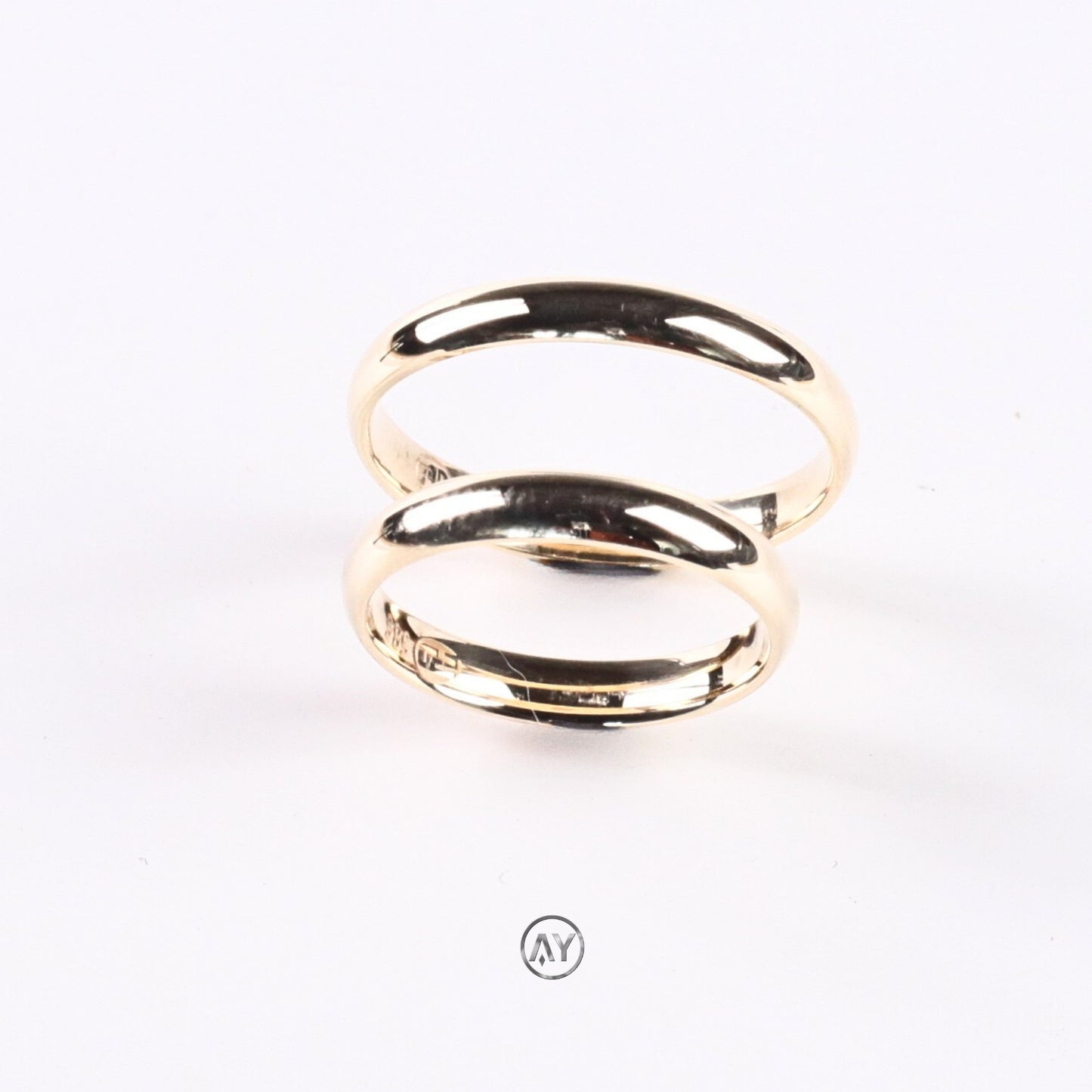 14 Ayar Altın Alyans - 2.6 Gr. E. ve K. | Klasik 3 Mm. Unisex Bombeli Alyans, Kutulu & Garanti Belgeli & Karton Çantalı