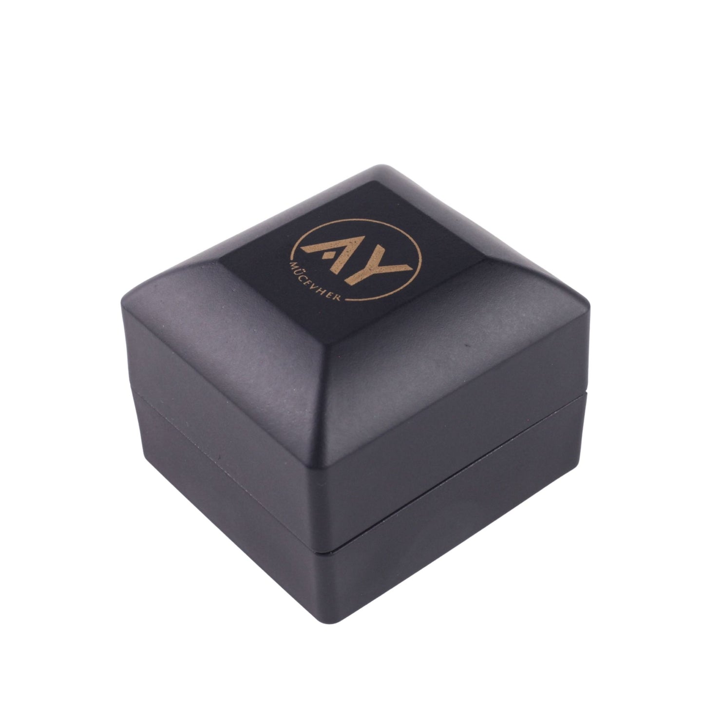 14 Ayar Altın Yüzük - 1.70 Gr. | Baget Model - Kenar Zirkon Taşlı Beyaz Altın, Işıklı Kutulu & Garanti Belgeli & Karton Çantalı