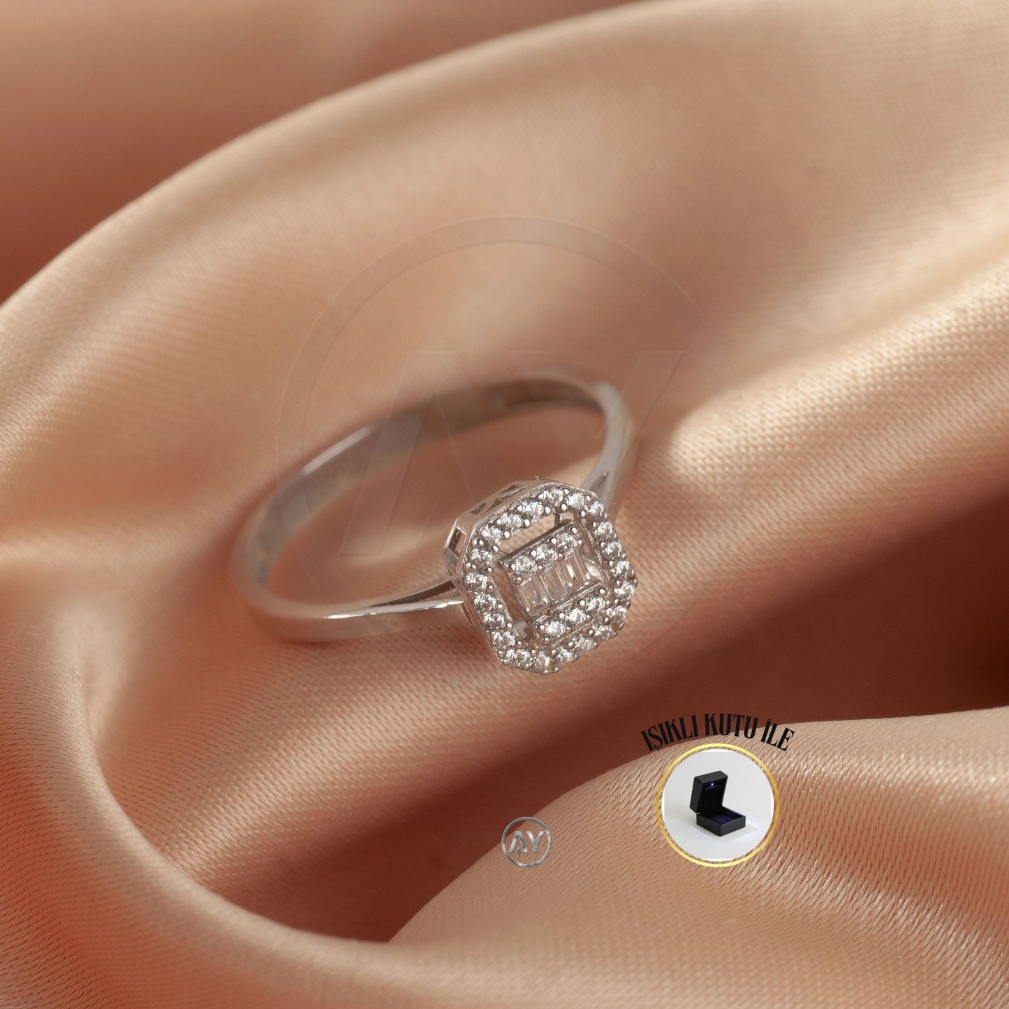 8 Ayar Altın Yüzük 1.25 Gr. | Baget Yüzük, Işıklı Kutulu &amp; Garanti Belgeli &amp; Karton Çantalı