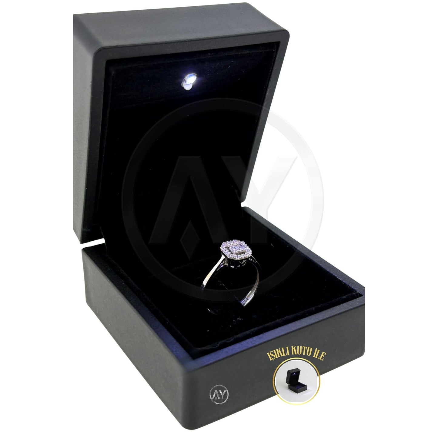8 Ayar Altın Yüzük 1.25 Gr. | Baget Yüzük, Işıklı Kutulu &amp; Garanti Belgeli &amp; Karton Çantalı