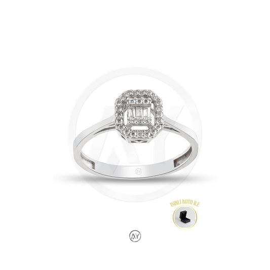 8 Ayar Altın Yüzük 1.25 Gr. | Baget Yüzük, Işıklı Kutulu &amp; Garanti Belgeli &amp; Karton Çantalı